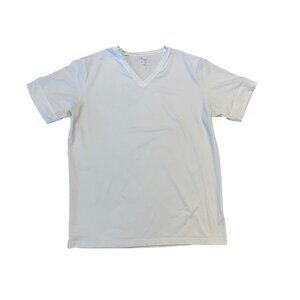 TRAUXIT super soft short sleeve white V-neck athleisure undershirt top XL